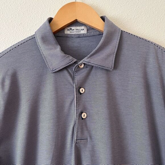 TAYLORMADE | PETER MILLAR Clef Performance Jersey Polo Men size Large - Picture 2 of 7
